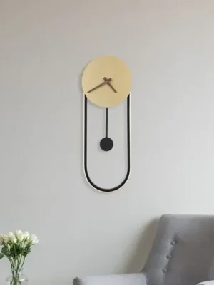 LED nástěnné světlo Sussy s hodinami, černá/zlatá Akční Cena