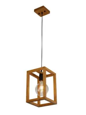 Levný Čtvercové závěsné svítidlo, výška 30 cm, bambus, E27