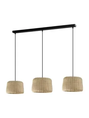 Závěsné světlo Aluminor Xenia, tři pletené stínidla Must-Have