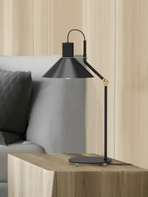 Aluminor Zinga stolní lampa, černá, mosazné detaily Tovární Cena