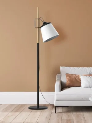Aluminor Woody stojací lampa, černá/bílá/dřeva Kup Teď