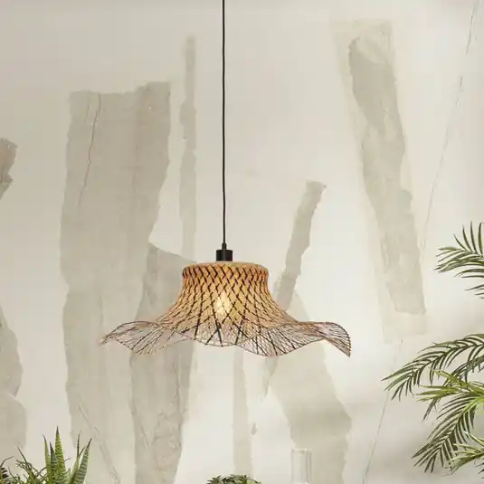 Oblíbený GOOD & MOJO Ibiza závěsná lampa Ø 65 cm černá/přírodní