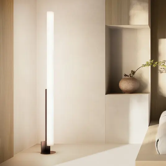 Originální LED stojací lampa kdln Model T, černá, výška 185 cm, s stmívačem jasu