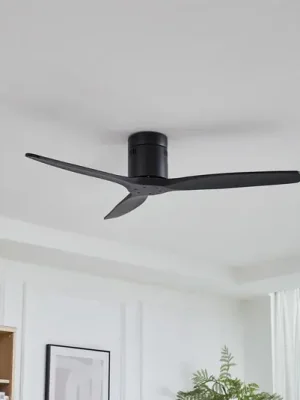 Výhodná Nabídka Stropní ventilátor Lucande Vindur, černý, DC, tichý