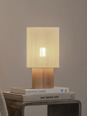 Envostar Asolita stolní lampa dřevěný podstavec stínidlo bílá Víkendová Akce