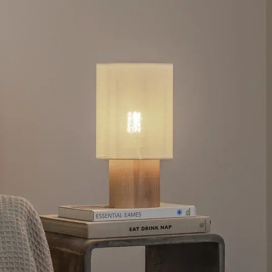 Envostar Asolita stolní lampa dřevěný podstavec stínidlo bílá Víkendová Akce