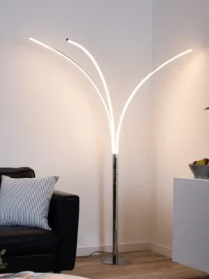 Tovární Cena Stojací lampa LED Maja, třísvítidlo, chrom
