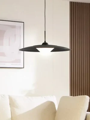 Závěsné svítidlo Lucande LED Foco, černá barva, kov, Ø 50 cm Bezpečná Platba