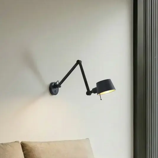 Koupit Online Nástěnné svítidlo Lucande Silka, černá barva, kov, výška 9,5 cm