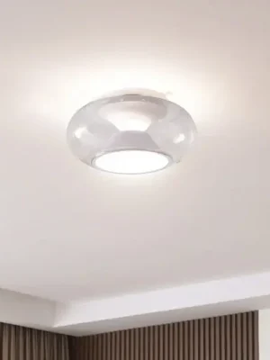 Poslední Šance Stropní svítidlo Lucande LED Orasa, sklo, bílá/čirá, Ø 43 cm