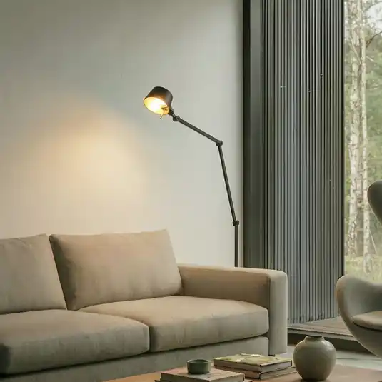 Víkendová Akce Lucande stojací lampa Silka, výška 216 cm, černá, kov