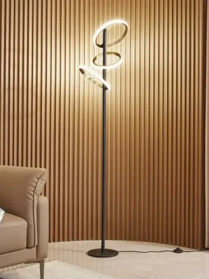 Přímo Od Výrobce Lucande LED stojací lampa Madu, černá, kov, 160 cm, stmívatelná