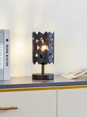 Stolní lampa Lucande Aeloria, černá, železo, Ø 12 cm, E27 Koupit Online