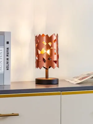 Stolní lampa Lucande Aeloria, měď, železo, Ø 12 cm, E27 Zlevněný