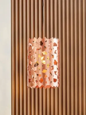 Sleva Závěsné svítidlo Lucande Aeloria, měď, Ø 25 cm, železo, E27