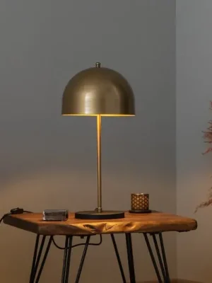 Stolní lampa Can NT-134, zlatá, půlkruhové stínítko Akční Cena