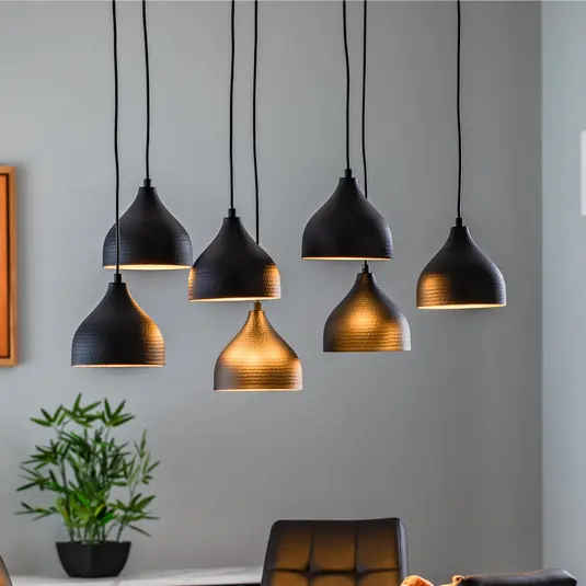 Tetování 6221 závěsné světlo 7-light black/gold Výhodná Nabídka