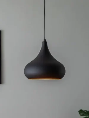 Saglam 3774 závěsné svítidlo 1-light Ø30cm černá/zlatá Akční Cena