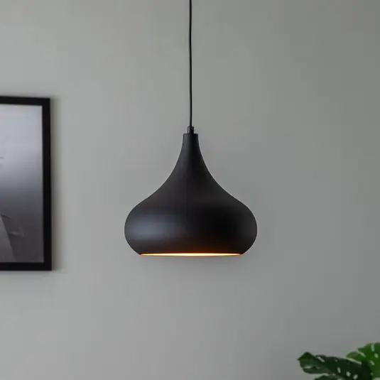 Saglam 3774 závěsné svítidlo 1-light Ø30cm černá/zlatá Akční Cena