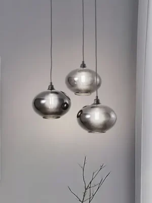 Aktuální Závěsné svítidlo Smoked 051 3-light rondel sklo Ø27cm