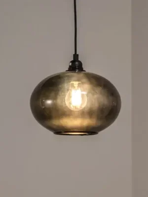 Cenově Výhodný Závěsné svítidlo Kouřové sklo 050 1-light Ø27cm