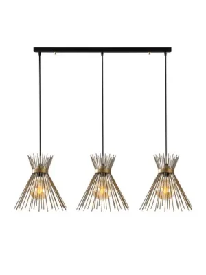 Nová Kolekce Závěsné svítidlo Kirpi 3089 3-fg. lineární Ø34cm zlatá