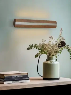 Zlevněný Nástěnné svítidlo Quitani Elis LED, ořech/nikl