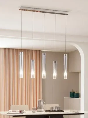 Super Cena Stropní svítidlo Lucande LED Korvitha, 5 světel, šedé, sklo