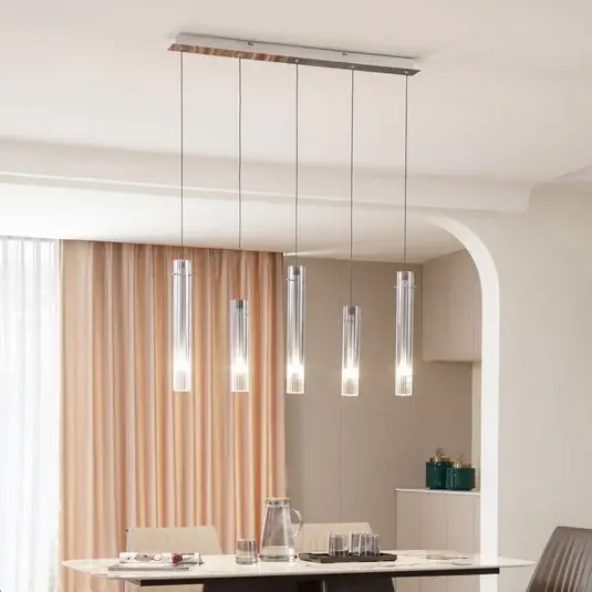 Super Cena Stropní svítidlo Lucande LED Korvitha, 5 světel, šedé, sklo