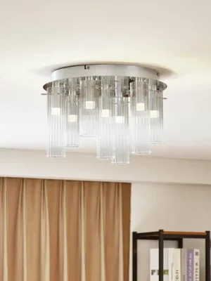 Stropní svítidlo Lucande LED Korvitha, 7 světel, šedá, sklo Tovární Cena