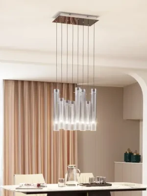 Finální Výprodej Stropní svítidlo Lucande LED Korvitha, 8 světel, šedé, sklo