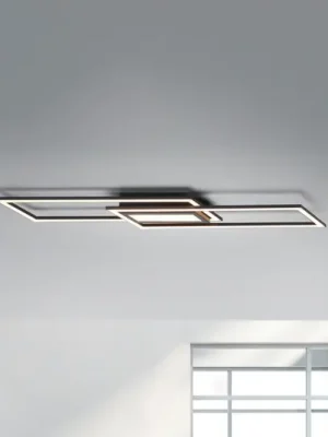 Originální LED stropní svítidlo Asmin, CCT, černé, 100x17,9cm