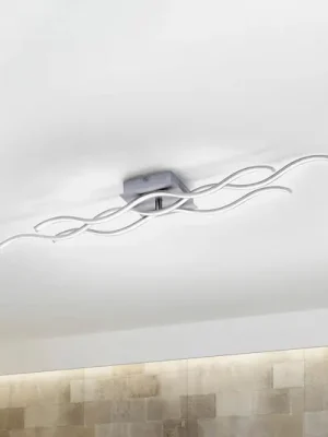 Sezónní Sleva LED stropní svítidlo Wave 3 000K 97,5x16cm ocelové