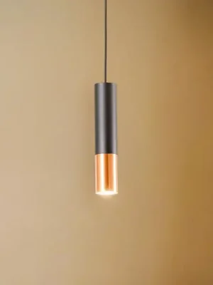 Euluna Thalassa závěsné světlo 1žárovka GU10 černá/měď Vrácení Zdarma