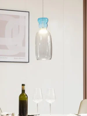 Cenová Bomba Lucande LED závěsná lampa Fay, světle šedá/světle modrá, sklo, Ø 15 cm