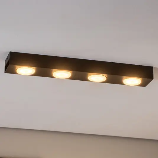 Downlight Ian v černé barvě, čtyřramenný Originální