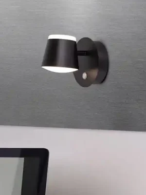 LED nástěnné světlo Tondo baterie, magnet, černá Výhodná Nabídka