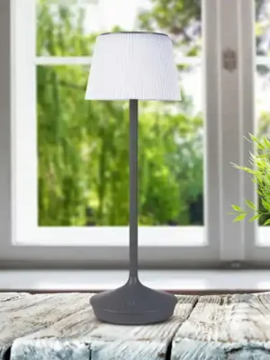 LED solární stolní lampa Emmi CCT dobíjecí, šedá Časově Omezené