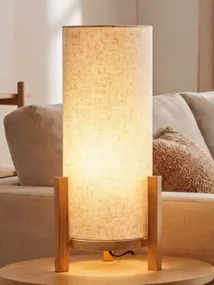 Stolní lampa LED Madita, výška 48 cm, přírodní/látka Jen Po Omezenou Doba