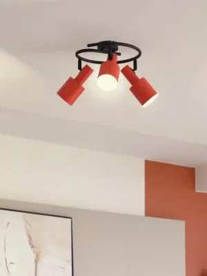 Značkový Stropní bodové svítidlo Lindby Ovelia, oranžová/černá, 3 světla, E27