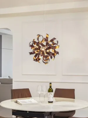 Závěsná lampa Lucande Kaelor, Ø 46 cm, měděná barva, hliník Expresní Doručení
