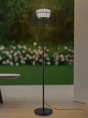 Nízká Cena Venkovní stojací lampa Lucande LED Heribio, černá, železo, 153 cm