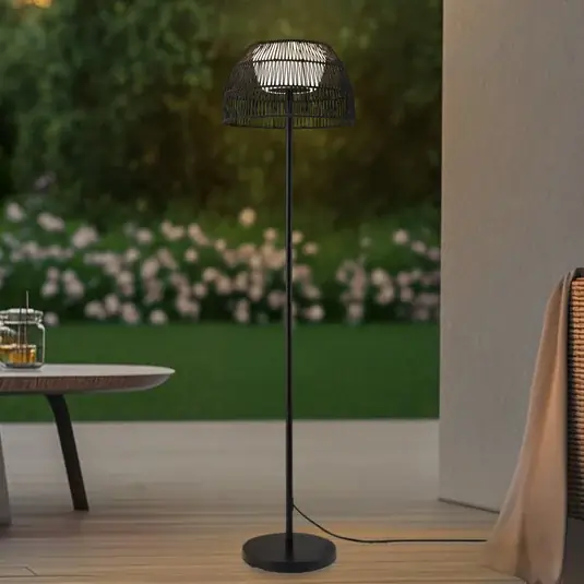 Nízká Cena Venkovní stojací lampa Lucande LED Heribio, černá, železo, 153 cm