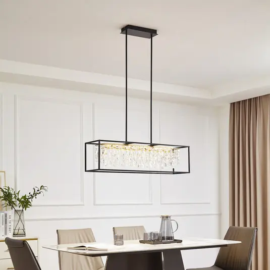 Odeslání Ihned Závěsné svítidlo Lucande LED Kassi, černé, železné, stmívatelné, 90 cm