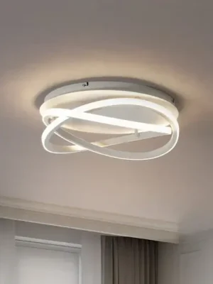 Stropní svítidlo Lucande LED Aldric, bílé, hliník, Ø 45 cm Zlevněný