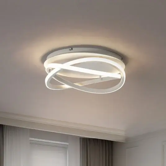 Stropní svítidlo Lucande LED Aldric, bílé, hliník, Ø 45 cm Zlevněný