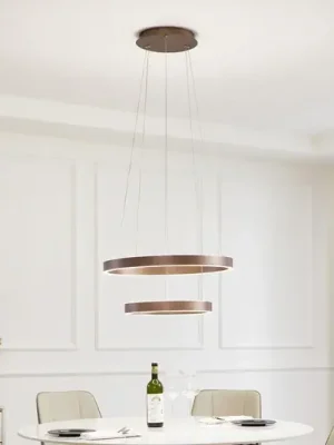 Kup Teď Lucande Smart LED závěsné svítidlo Yonam, káva, 2 světla, Tuya