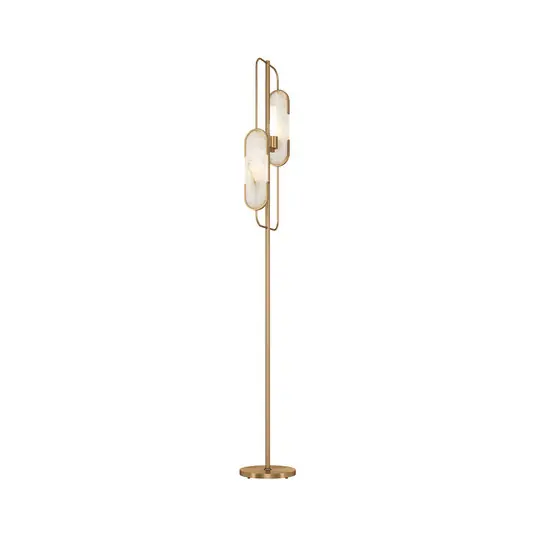 Stojací lampa Maytoni Marmo, zlatá barva/přírodní kámen Speciální Cena
