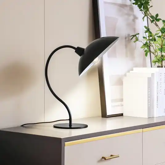 Stolní lampa Lucande Arvadon, černá, kov, výška 42,75 cm Výprodej