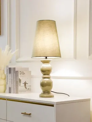 Akční Cena Stolní lampa Lucande Lyndorin, zelená, keramika
